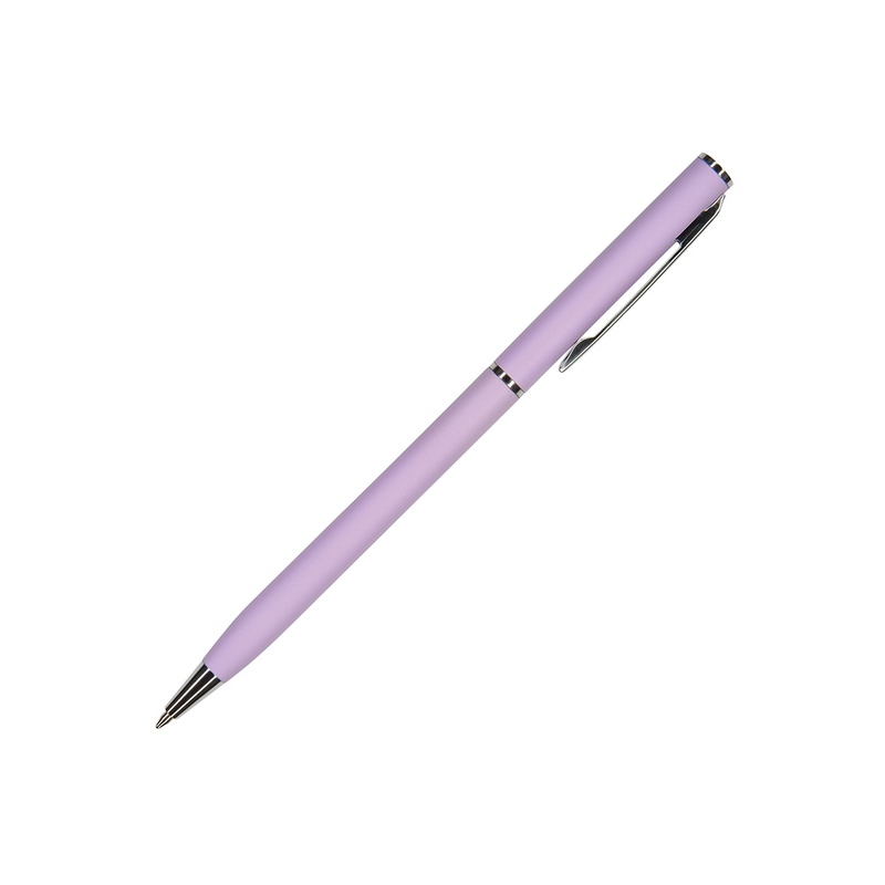 Ручка шариковая автоматическая BrunoVisconti® "PALERMO" цвет корпуса сиреневый, soft-touch, 0.7 мм с логотипом