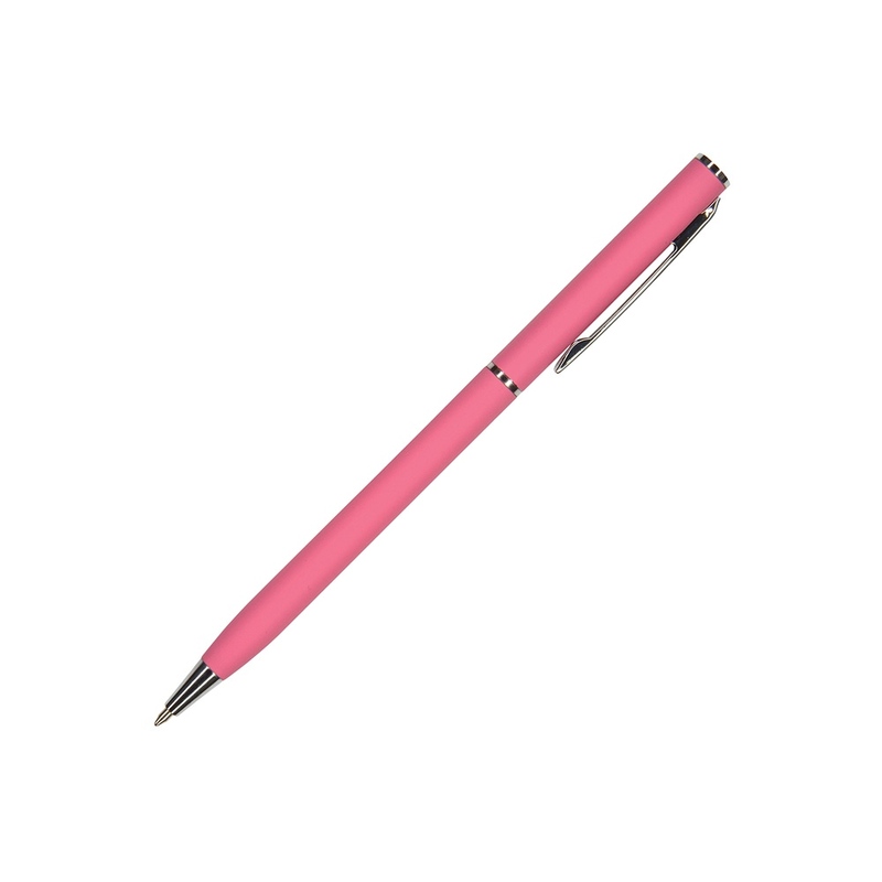 Ручка шариковая автоматическая BrunoVisconti® "PALERMO" цвет корпуса красный коралловый, soft-touch, 0.7 мм с логотипом
