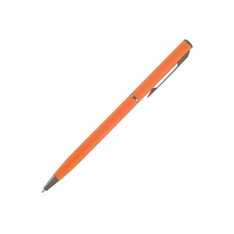Ручка шариковая автоматическая BrunoVisconti® "PALERMO" цвет корпуса оранжевый, soft-touch, 0.7 мм с логотипом
