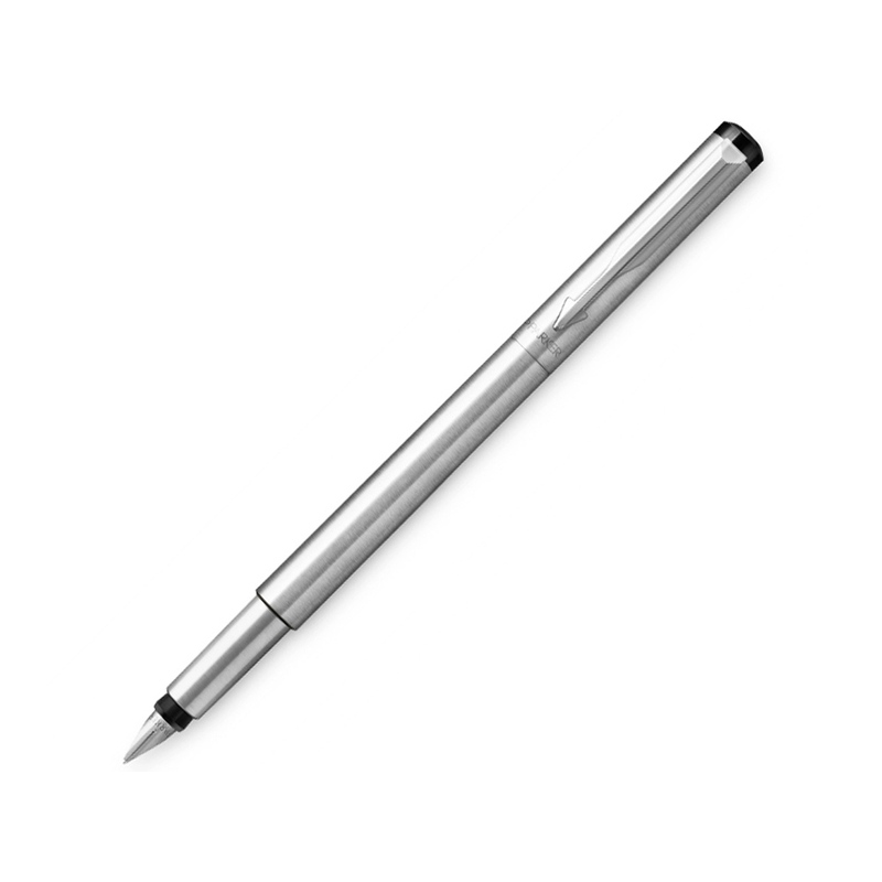 Ручка перьевая «Parker Vector Standard Stainless Steel CT», серебристый с логотипом