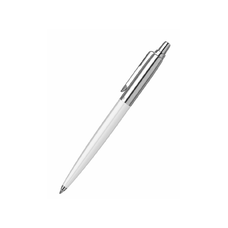 Шариковая ручка Parker Jotter ORIGINALS WHITE CT, стержень: Mblue ЭКО-УПАКОВКА с логотипом