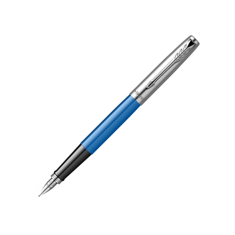 Ручка перьевая Parker Jotter Originals Blue Chrom CT, перо: F, цвет чернил: blue, в подарочной упаковке с логотипом