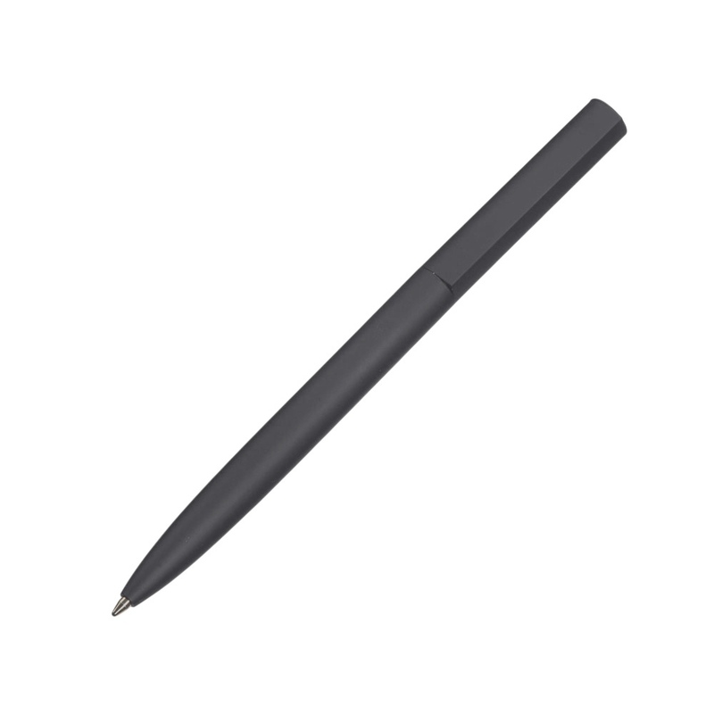 Шариковая металлическая ручка "Minimalist" софт-тач, антрацит с логотипом