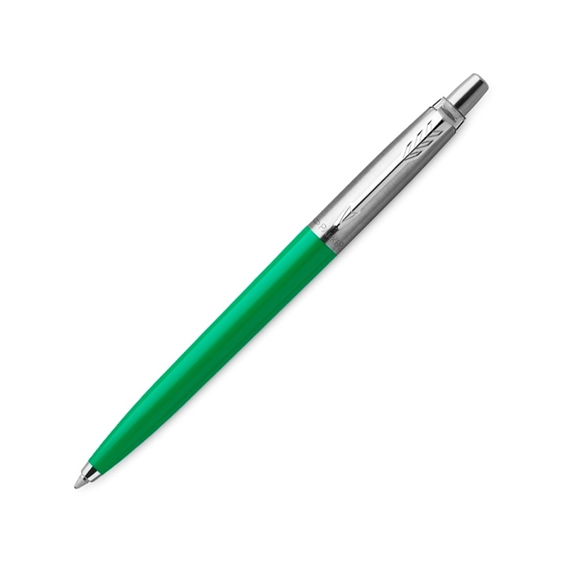 Шариковая ручка Parker Jotter, цвет GREEN, цвет чернил синий, толщина линии M , в подарочной коробке с логотипом