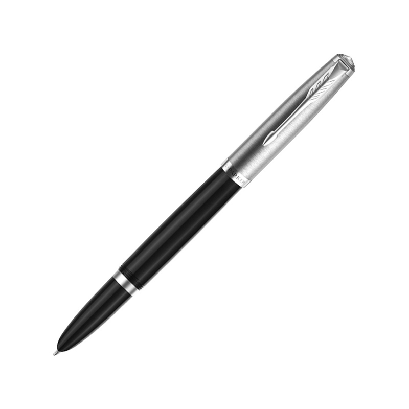 Перьевая ручка Parker 51 CORE BLACK CT, перо: F, цвет чернил: black, в подарочной упаковке. с логотипом