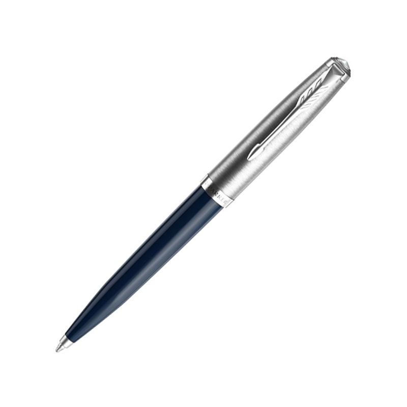 Шариковая ручка Parker 51 CORE MIDNIGHT BLUE CT, стержень: M, цвет чернил: black, в подарочной упаковке. с логотипом