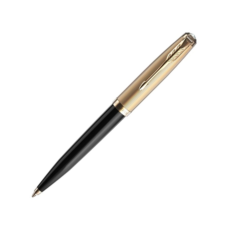 Шариковая ручка Parker 51 DELUXE BLACK GT, стержень: M, цвет чернил: black, в подарочной упаковке. с логотипом