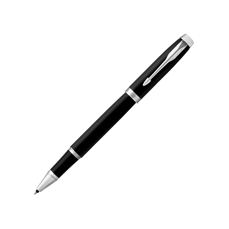 Ручка-роллер Parker IM Mat Black CT,стержень: F, цвет чернил: black, в подарочной упаковке. с логотипом
