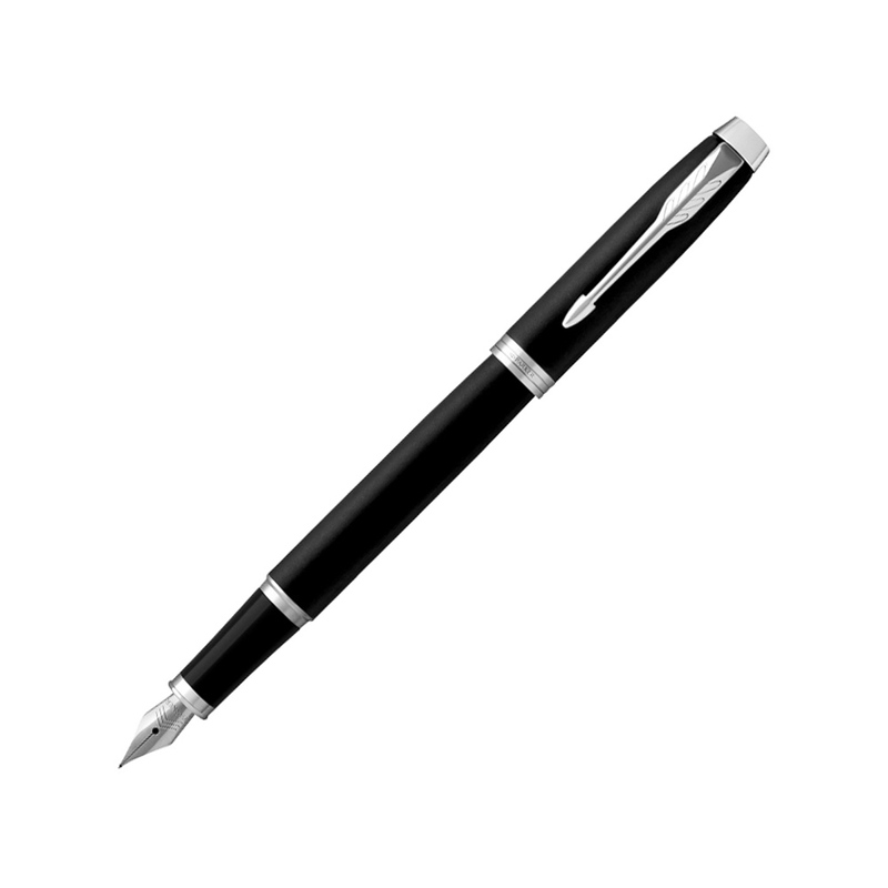 Перьевая ручка Parker IM Mat Black CT, перо: F, цвет чернил: blue, в подарочной упаковке. с логотипом
