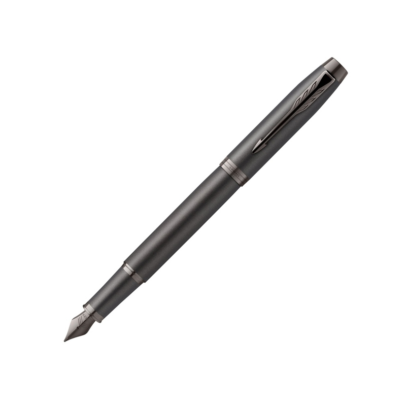 Перьевая ручка Parker IM Monochrome Black, перо:F, цвет чернил: blue, в подарочной упаковке. с логотипом