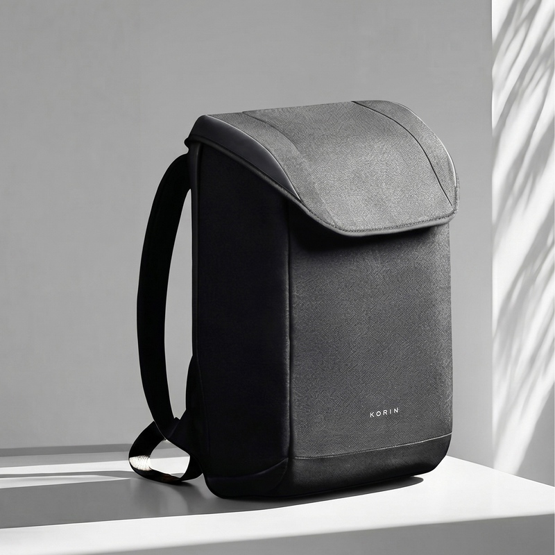 Водостойкий антикражный рюкзак Clickpack для ноутбука 15.6", черный с логотипом