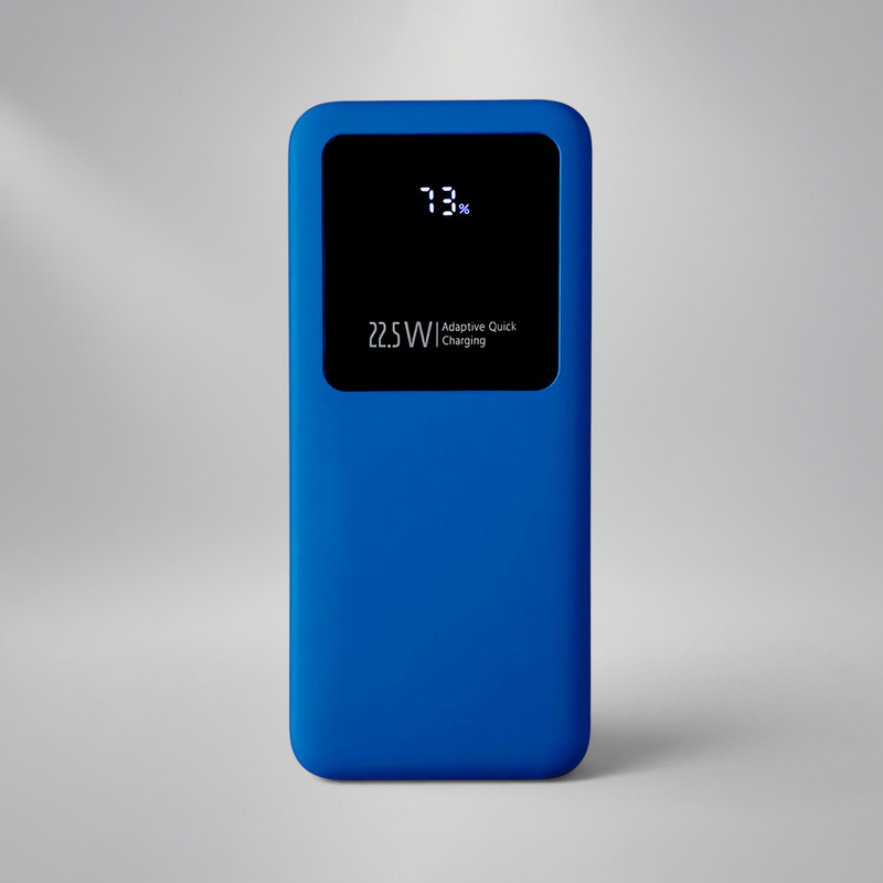 Внешний аккумулятор Kris soft touch, 10000mAh (Синий) с логотипом