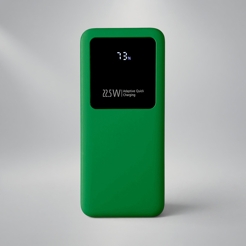 Внешний аккумулятор Kris soft touch, 10000mAh (Зелёный) с логотипом