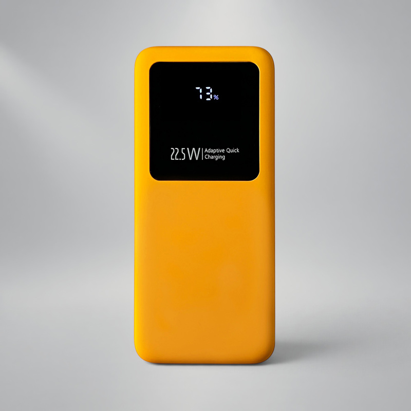 Внешний аккумулятор Kris soft touch, 10000mAh (Жёлтый) с логотипом