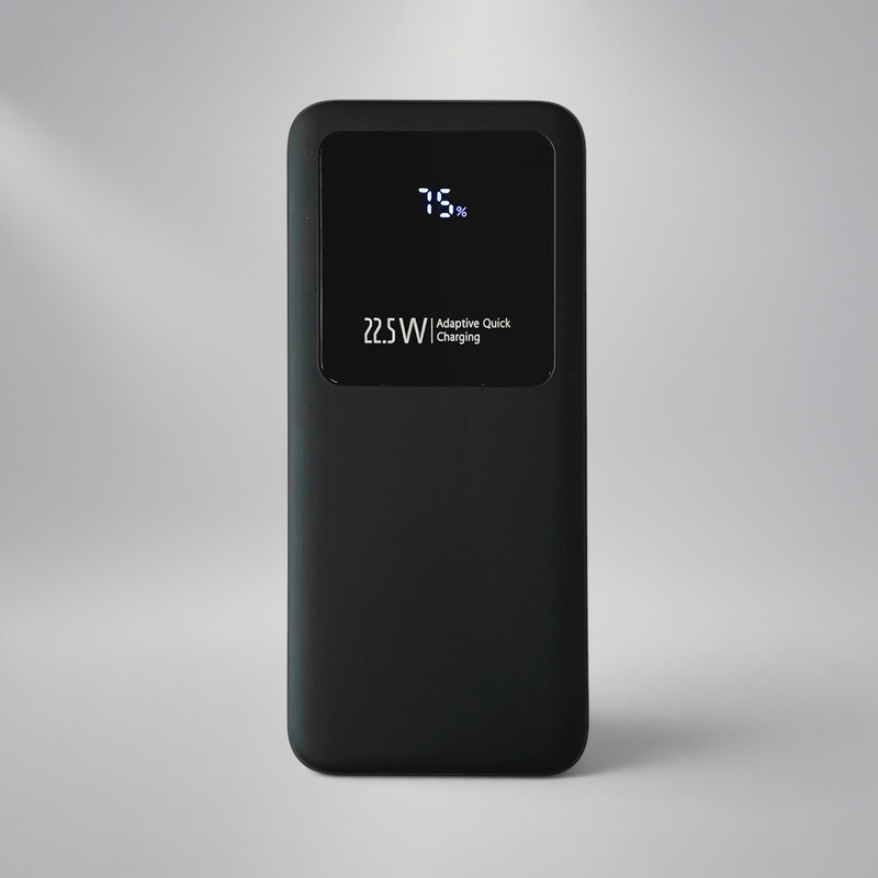 Внешний аккумулятор Kris soft touch, 10000mAh (Чёрный) с логотипом