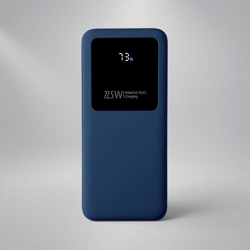 Внешний аккумулятор Kris soft touch, 10000mAh (Тёмно-синий) с логотипом