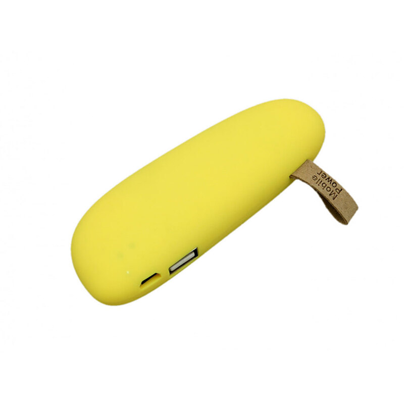 PB_Small_stone Универсальное зарядное устройство power bank в форме камня. 2600MAH. Желтый с логотипом