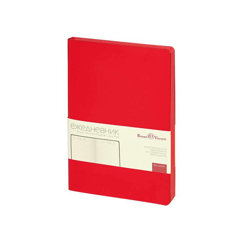 Ежедневник недатированный А5 "Megapolis Color Flex New", красный с логотипом