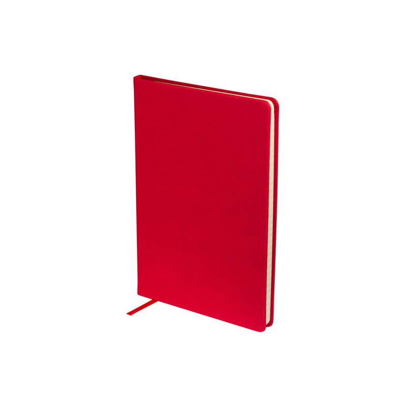 Ежедневник недатированный А5 "Megapolis Velvet New", красный с логотипом