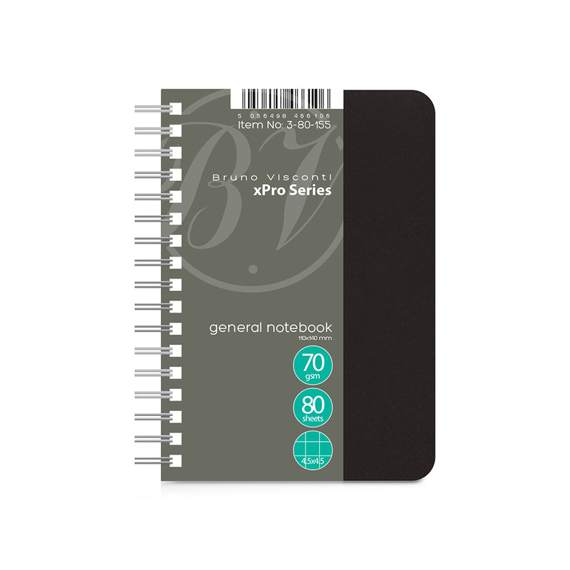 Бизнес - блокнот А6 (99 х 139 мм.) "xPro" 80 л., черный с логотипом