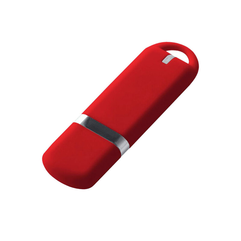 USB-флешка на 32 ГБ с покрытием soft-touch, красный с логотипом