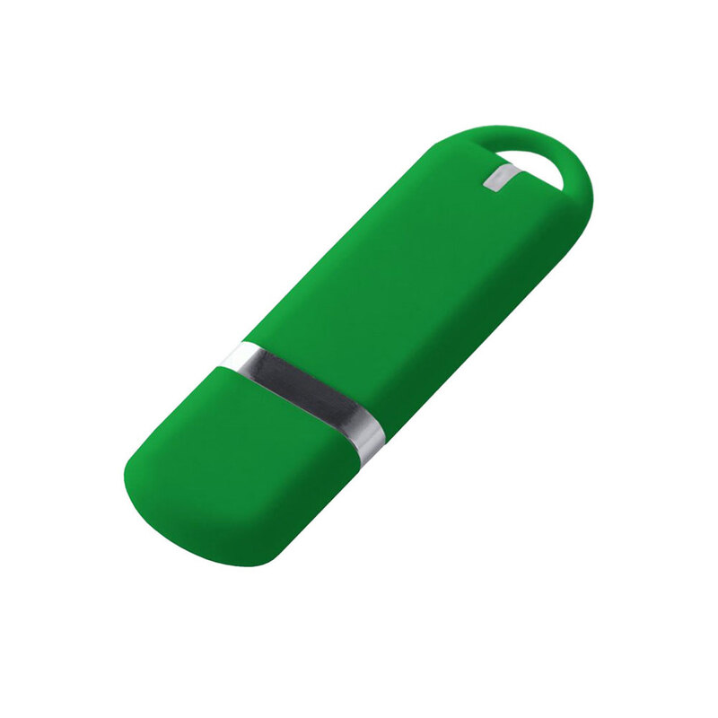 USB-флешка на 32 ГБ с покрытием soft-touch, зеленый с логотипом