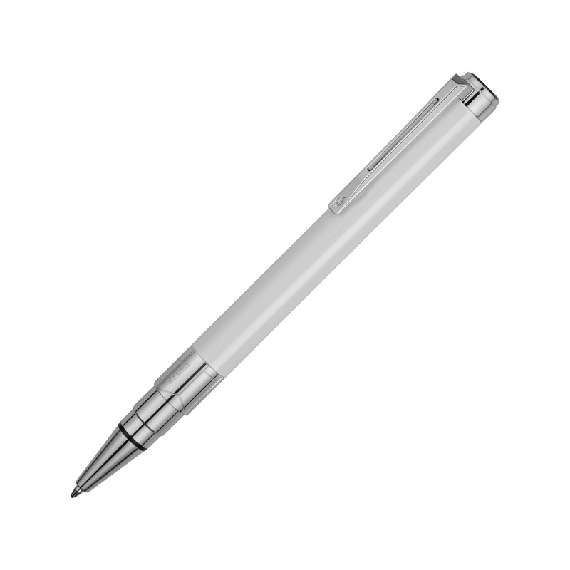 Ручка шариковая Waterman «Perspective Pure White CT M», белый/серебристый с логотипом