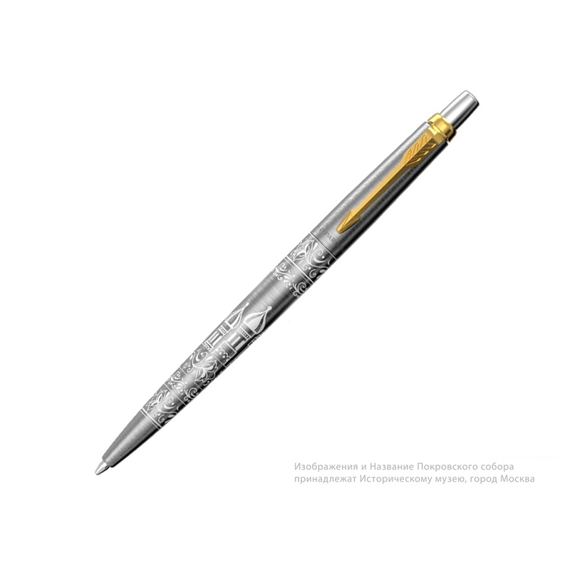 Шариковая ручка Parker Jotter Russia SE, цвет: St. Steel GT, стержень: Mblue с логотипом