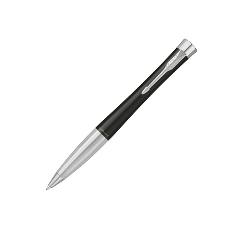Ручка шариковая Parker модель Urban Muted Black CT в футляре, черный/серебристый с логотипом