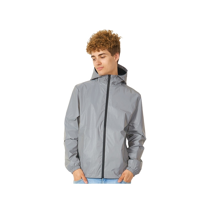 Ветровка светоотражающая 2XL, серебристый с логотипом