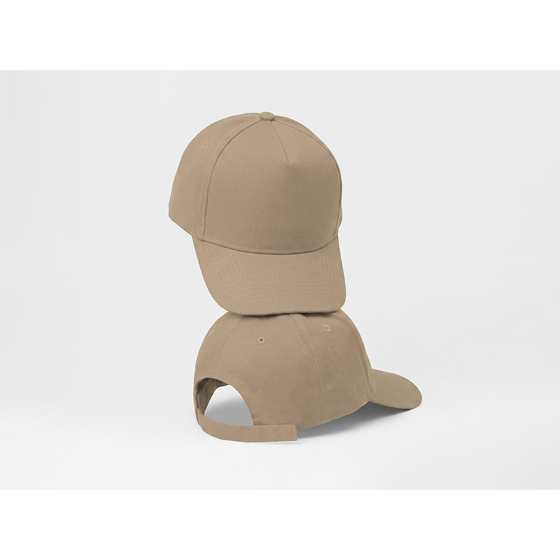 Бейсболка "Poly" 5-ти панельная 120 гр, песочный с логотипом