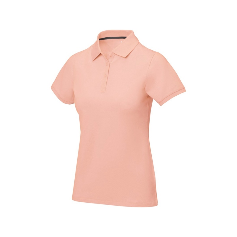 Calgary женская футболка-поло с коротким рукавом, pale blush pink с логотипом