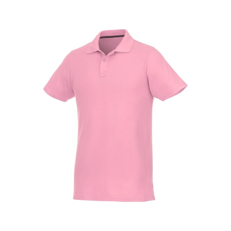 Мужское поло Helios с коротким рукавом, light pink с логотипом