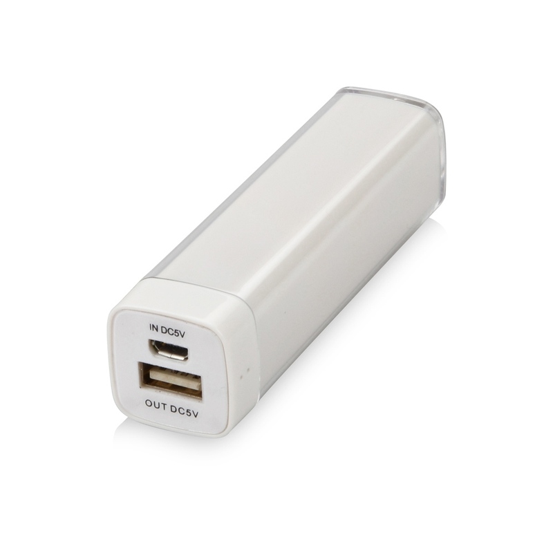 Портативное зарядное устройство "Ангра", 2200 mAh, белый с логотипом