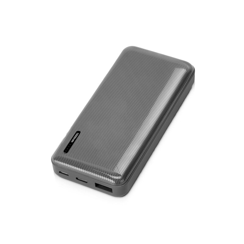 Внешний аккумулятор Evolt "Mini-10", 10000 mAh, серый с логотипом