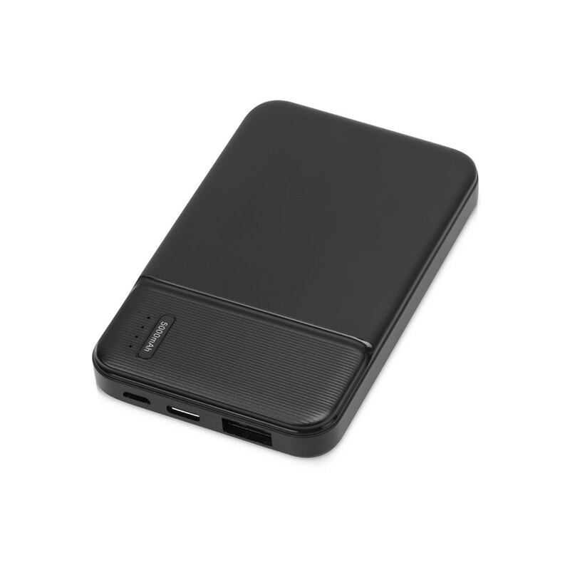 Внешний аккумулятор Evolt "Mosaic", 5000 mAh, черный с логотипом