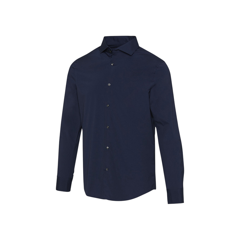 Carnelian мужская рубашка из поплина - Navy Blue с логотипом