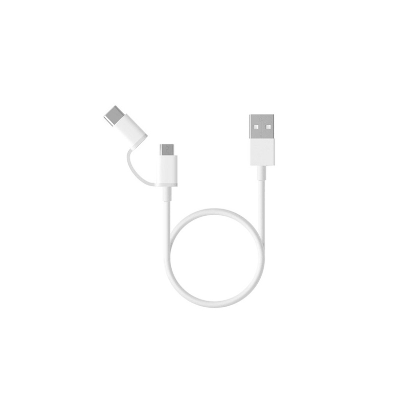 Кабель Mi 2-in-1 USB Cable Micro-USB to Type C 30см SJX02ZM (SJV4083TY) с логотипом