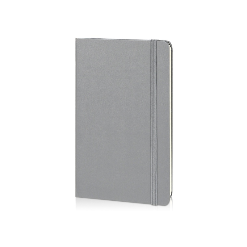 Записная книжка Moleskine Classic (в линейку) в твердой обложке, Medium (11,5x18 см), серый с логотипом