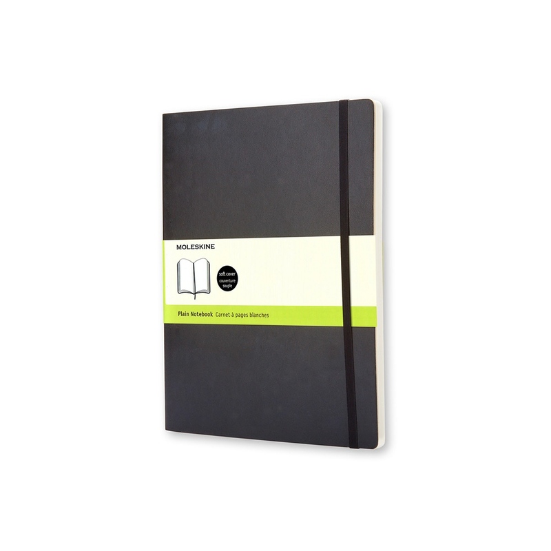 Записная книжка Moleskine Classic Soft (нелинованный), Хlarge (19х25 см), черный с логотипом