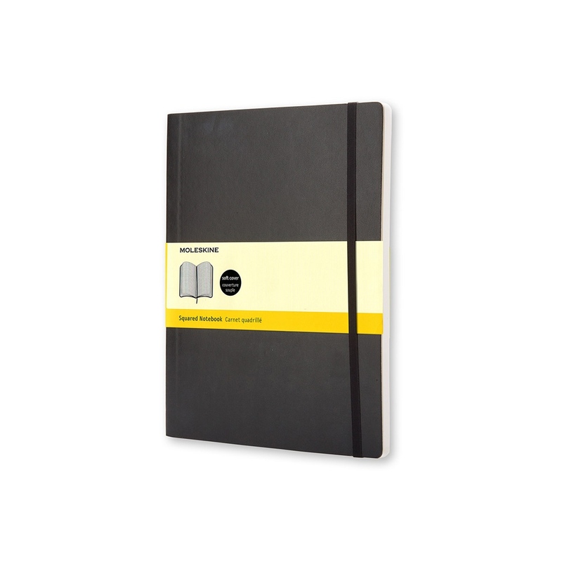 Записная книжка Moleskine Classic Soft (в клетку), ХLarge (19х25 см), черный с логотипом