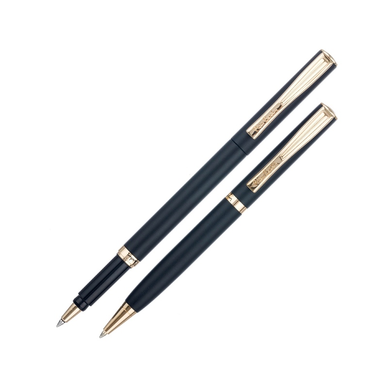 Набор Pierre Cardin PEN&PEN: ручка шариковая + роллер. Цвет - черный. Упаковка Е. с логотипом