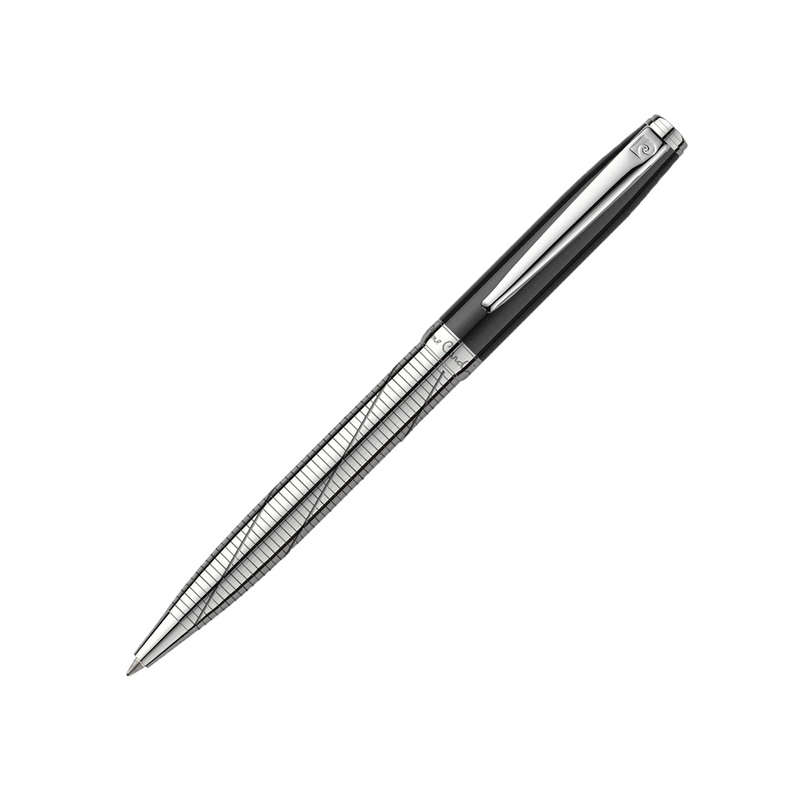 Ручка шариковая Pierre Cardin LEO 750. Цвет - черный и серебристый.Упаковка Е-2. с логотипом