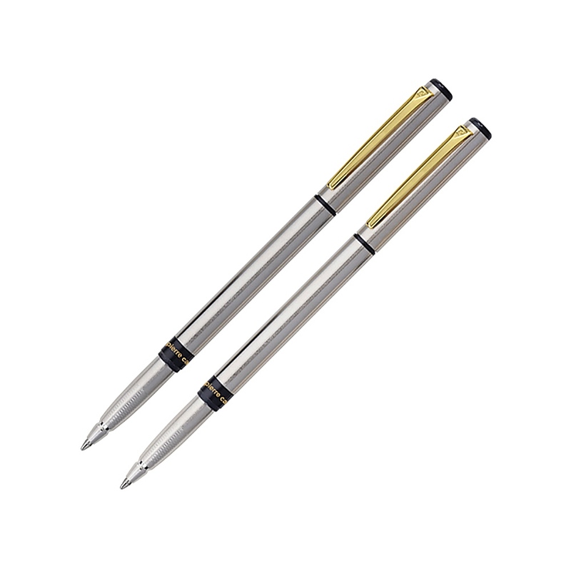 Набор Pierre Cardin PEN&PEN: ручка шариковая + роллер. Цвет - серебристый. Упаковка Е. с логотипом