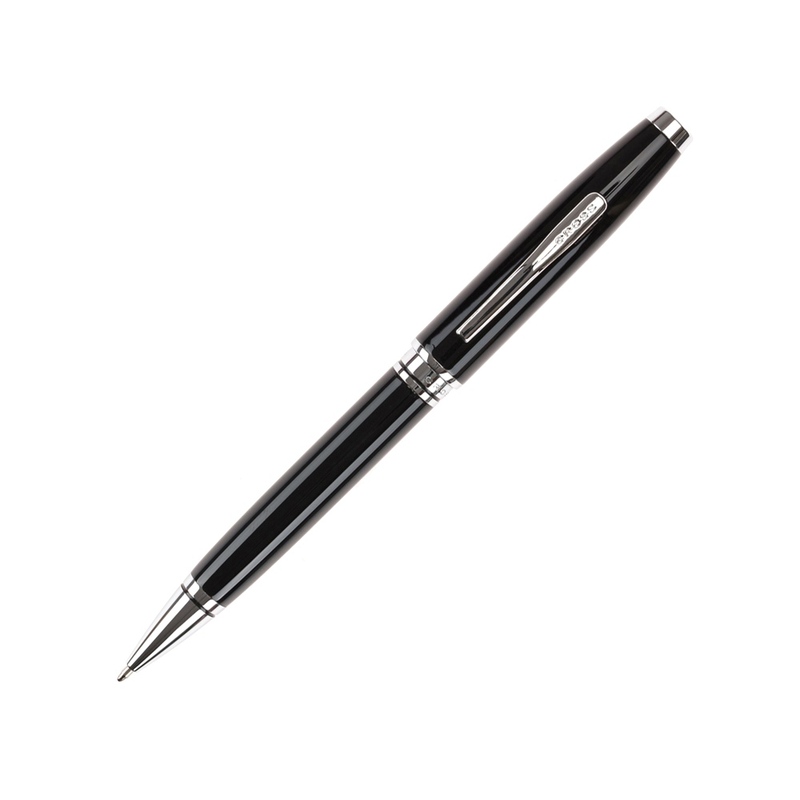 Шариковая ручка Cross Coventry Black Lacquer, черный с логотипом