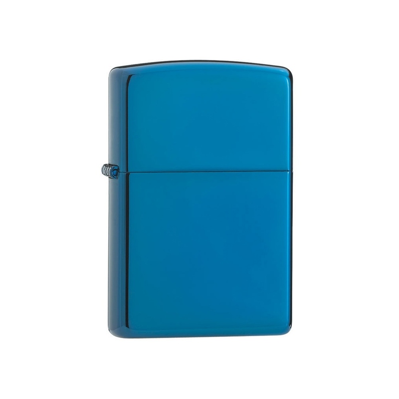 Зажигалка ZIPPO Classic с покрытием Sapphire™, латунь/сталь, синяя, глянцевая, 38x13x57 мм с логотипом