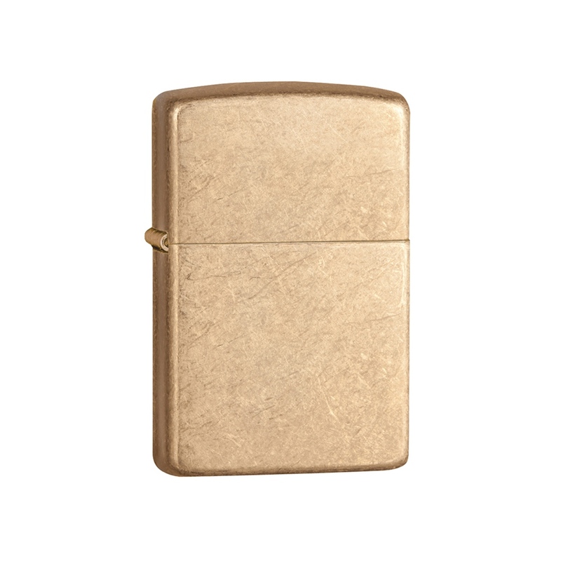 Зажигалка ZIPPO Armor™с покрытием Tumbled Brass, латунь/сталь, золотистая, матовая, 38x13x57 мм с логотипом