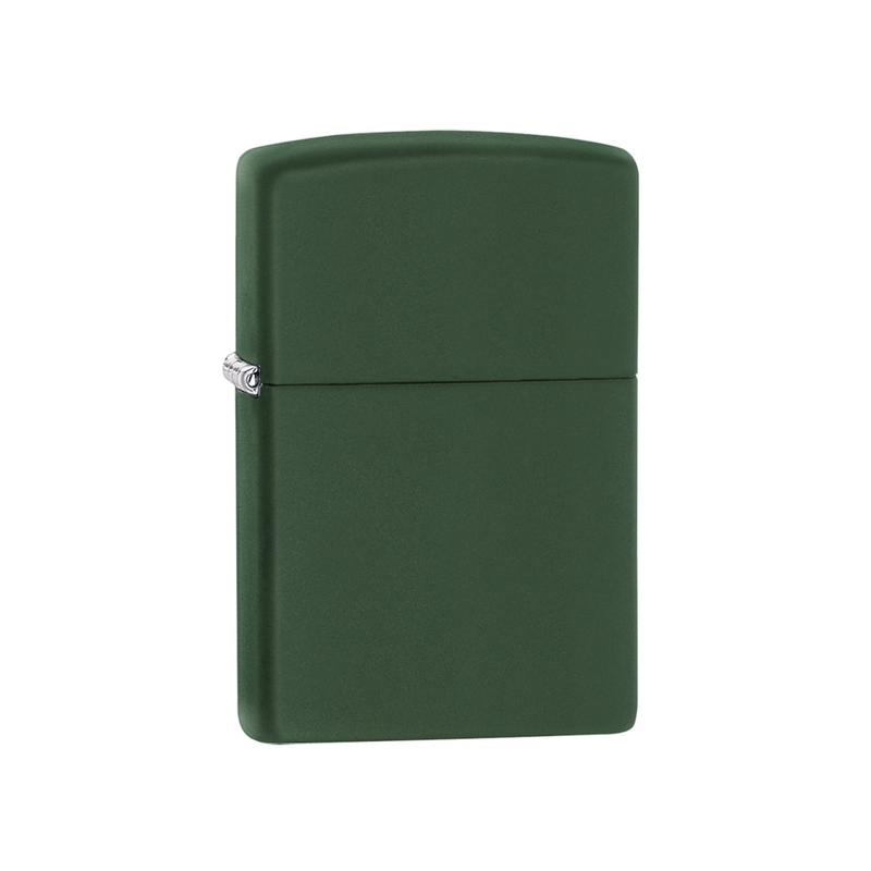 Зажигалка ZIPPO Classic с покрытием Green Matte, латунь/сталь, зелёная, матовая, 38x13x57 мм с логотипом
