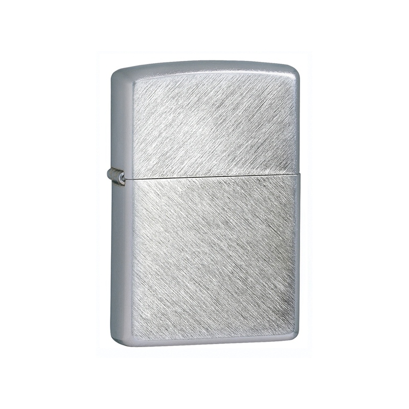 Зажигалка ZIPPO с покрытием Herringbone Sweep, латунь/сталь, серебристая, матовая, 38x13x57 мм с логотипом