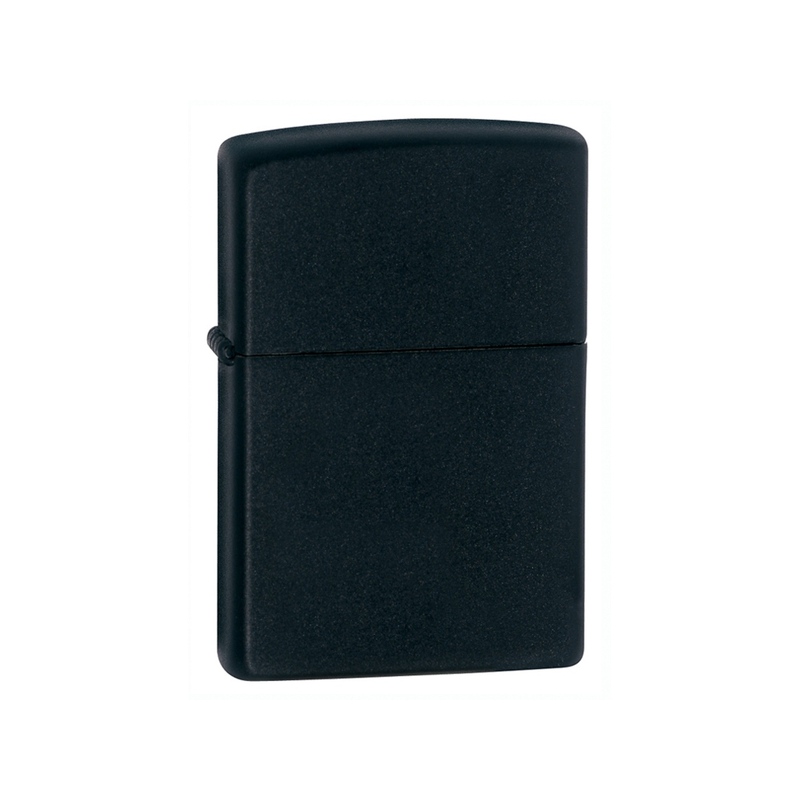 Зажигалка ZIPPO Classic с покрытием Black Matte, латунь/сталь, чёрная, матовая, 38x13x57 мм с логотипом